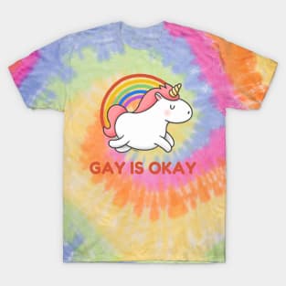 Gay is Okay - Rainbow Over Unicorn T-Shirt